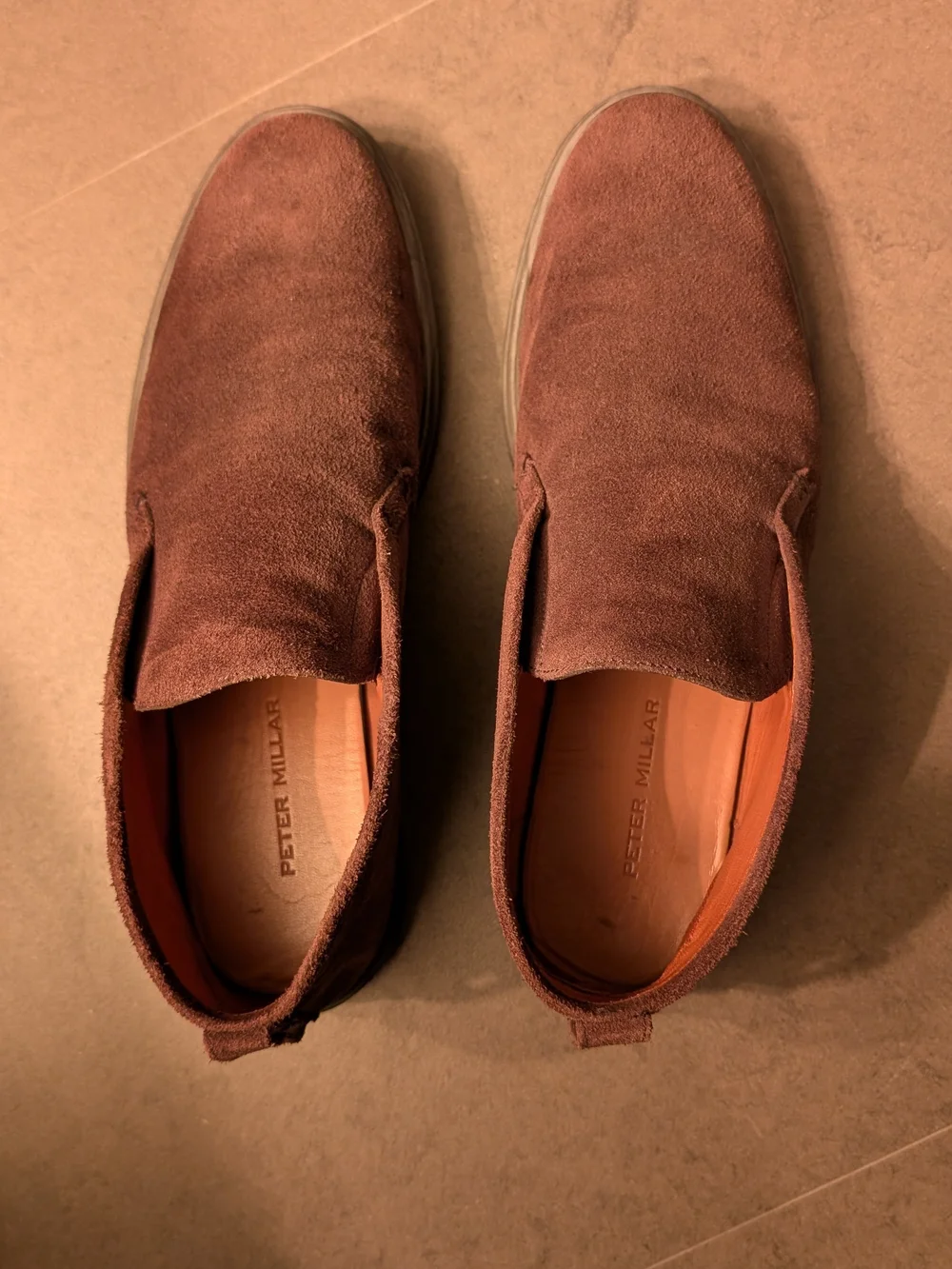 Peter Millar Men's Brown Suede Slip-On Casual Shoes Size 10